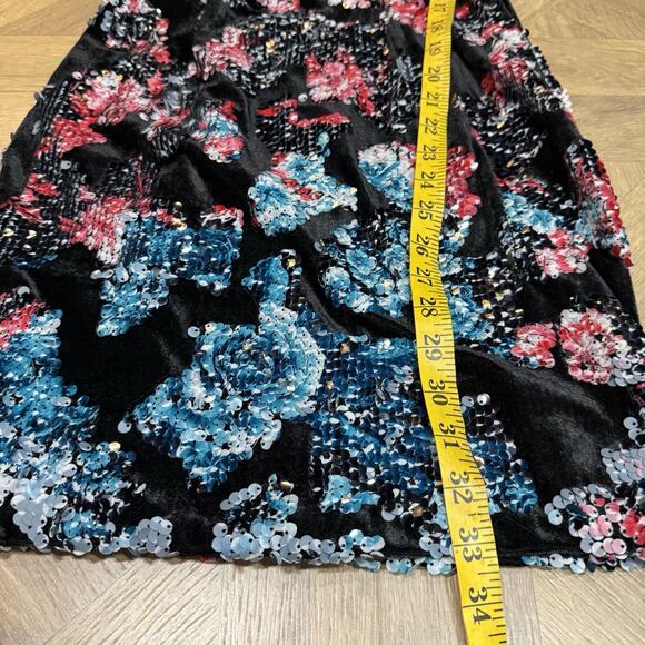 Dress the Population Lindsay Sequin Velvet Mini Dress Size Small Black EUC - Picture 11 of 14